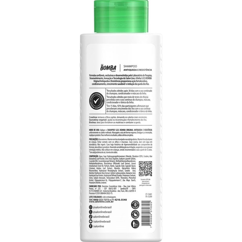Kit Shampoo + Condicionador Salon Line S.O.S Bomba 200 ml Antiqueda e Resistência