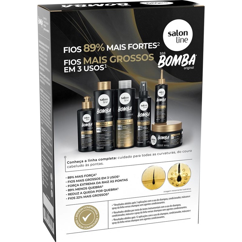 Kit Shampoo + Condicionador Salon Line S.O.S Bomba 200 ml Força e Engrossamento