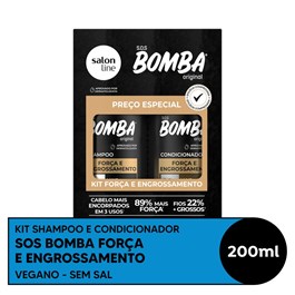 Kit Shampoo + Condicionador Salon Line S.O.S Bomba 200 ml Força e Engrossamento