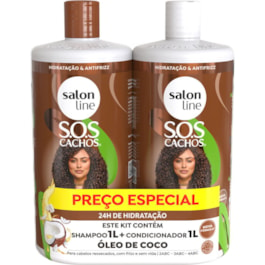 Kit Shampoo + Condicionador Salon Line S.O.S Cachos 1 Litro Óleo de Cocoo