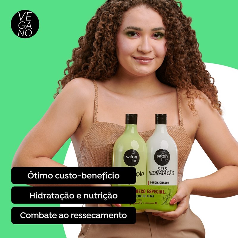 Kit Shampoo + Condicionador Salon Line S.O.S Hidratação 1 Litro Azeite de Oliva