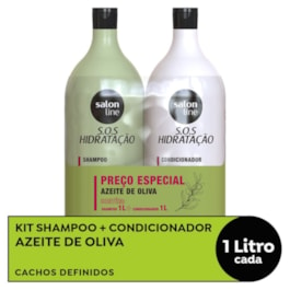 Kit Shampoo + Condicionador Salon Line S.O.S Hidratação 1 Litro Azeite de Oliva