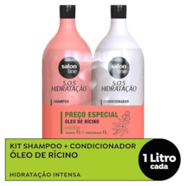 Kit Shampoo +  Condicionador Salon Line  S.O.S Hidratação 1 Litro Óleo de Rícino