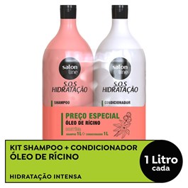 Kit Shampoo +  Condicionador Salon Line  S.O.S Hidratação 1 Litro Óleo de Rícino