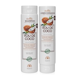 Kit Shampoo + Condicionador Vou de Coco  Griffus 420 ml Nutrição Imediata