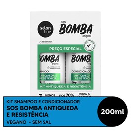 kit Shampoo e Condicionador Salon Line S.O.S Bomba 200 ml Antiqueda