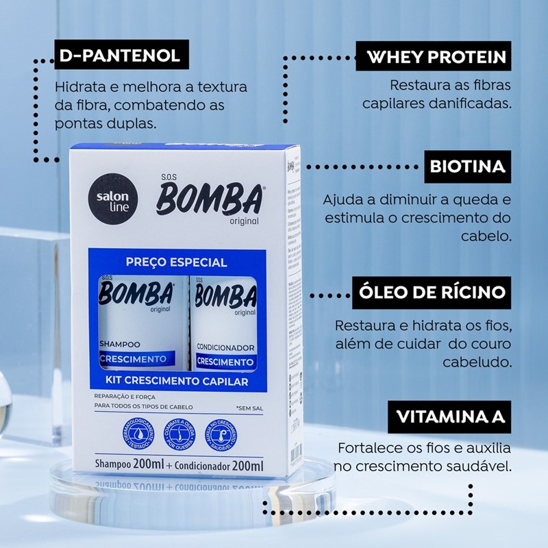 Kit Shampoo Mais Condicionador Salon Line S.O.S Bomba 200 ml Cada Original