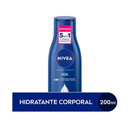 Loção Hidratante Corporal Nivea Milk 200 ml pele Seca a Extrasseca