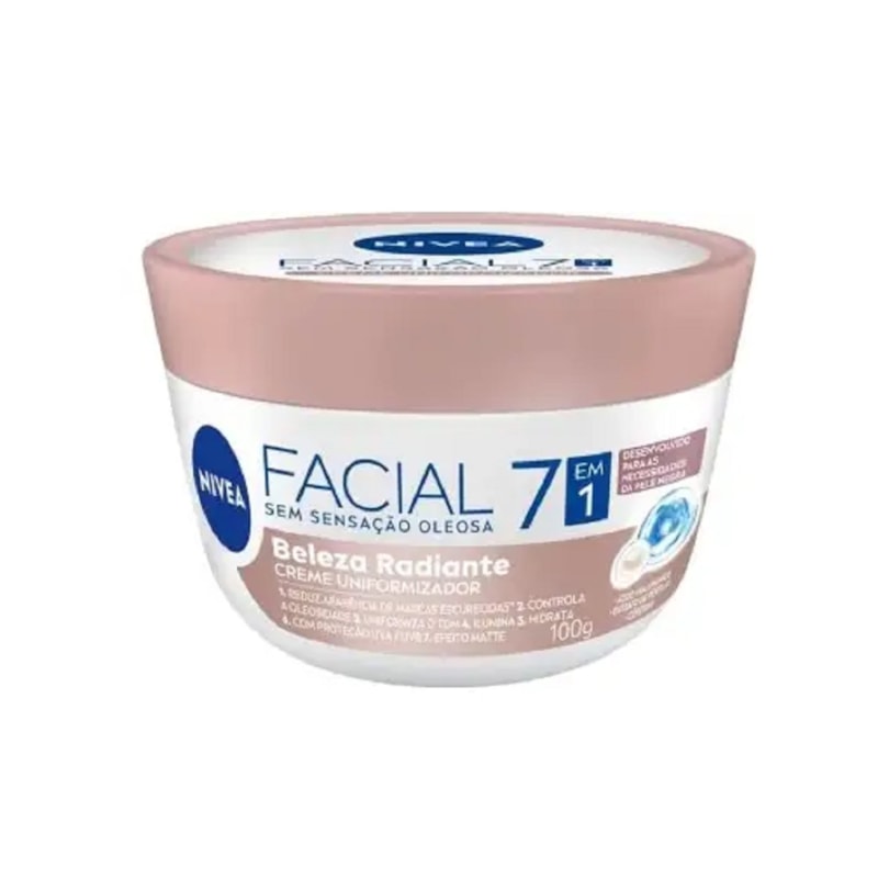 Loção Hidratante Nivea 200 ml Beleza Radiante + Creme Facial Uniformizador 100 gr