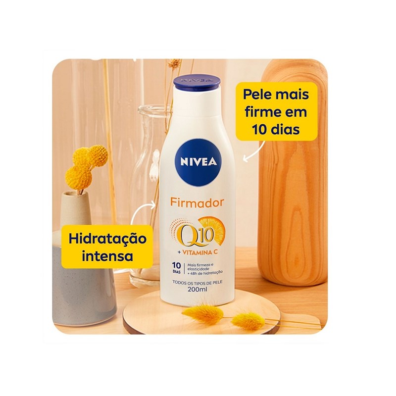 Loção Hidratante Nivea 200 ml Firmador Q10 + Vitamina C