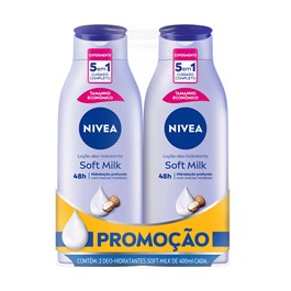 Loção Hidratante Nivea 400 ml Soft Milk 2 unidades