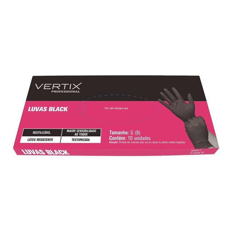 Luvas Black Vertix G 10 unidades