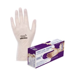 Luvas Vinil Volk Descartável Natural com Amido Tam G Caixa com 100 unidades Luvas Vinil Volk Descartável Natural com Amido Tam G Caixa com 100 unidades