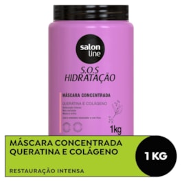 Máscara Concentrada Salon Line S.O.S Hidratação 1 Kg Queratina e Colágeno