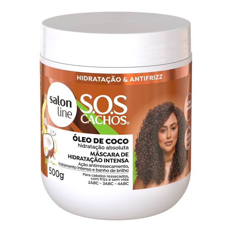 Máscara de Hidratação Salon Line  S.O.S Cachos 500 gr Óleo de Coco