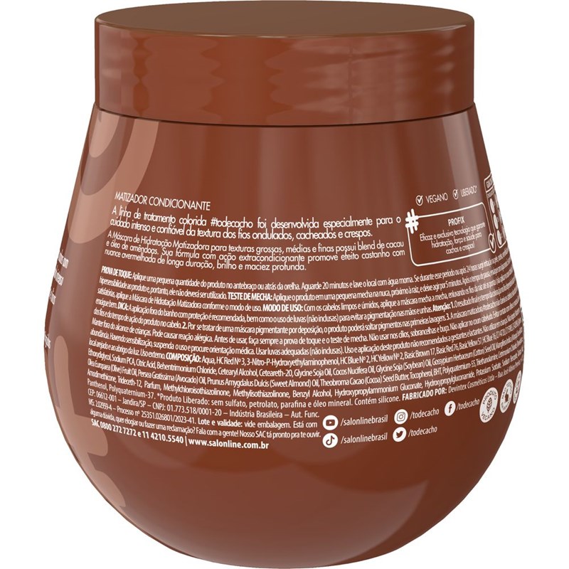 Máscara de Hidratação Salon Line #tôdecacho 300 gr   Matizadora Chocolate