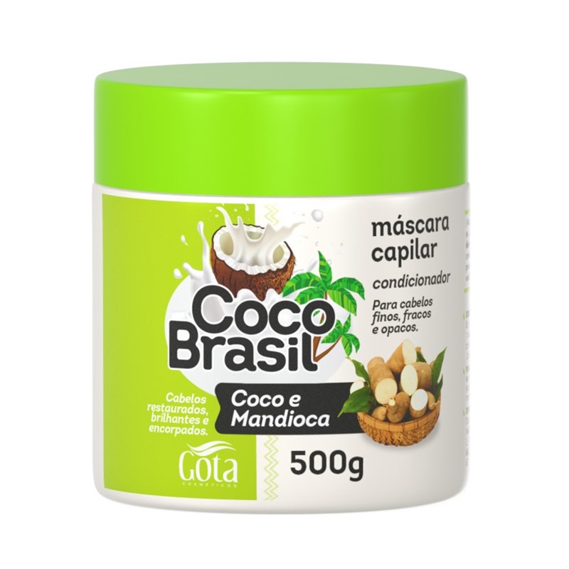 Máscara Gota Dourada Coco Brasil 500 gr Coco e Mandioca