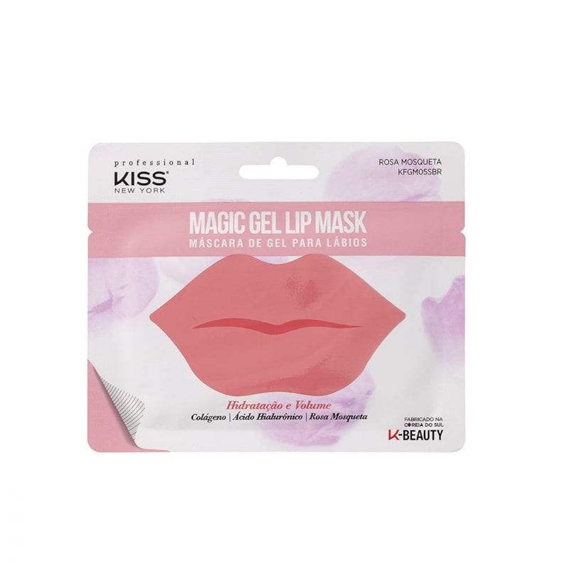 Máscara Para Lábios Kiss New York Mágic Gel Lip Rosa Mosqueta