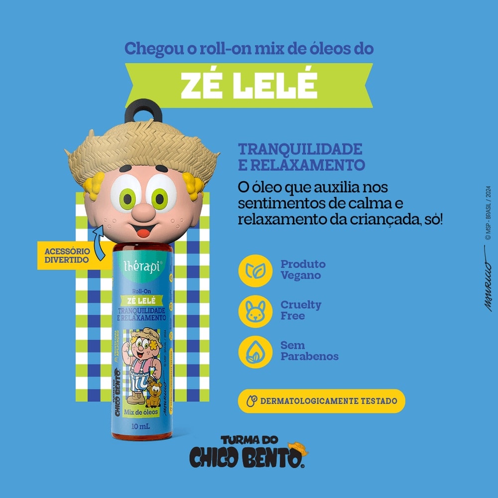 Óleo Roll-On Thérapi Turma do Chico Bento 10 ml Zé Lelé
