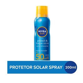 Portetor Solar Spray Nivea Sun FPS 50 200 ml Protect & Toque Seco