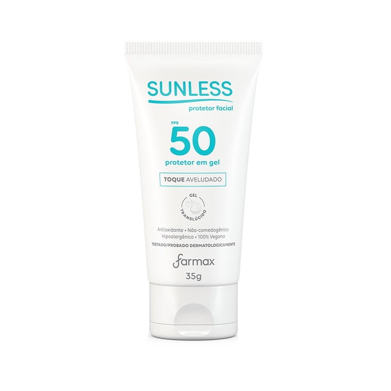 Protetor Facial em Gel Sunless 35 gr FPS 50 Translúcido