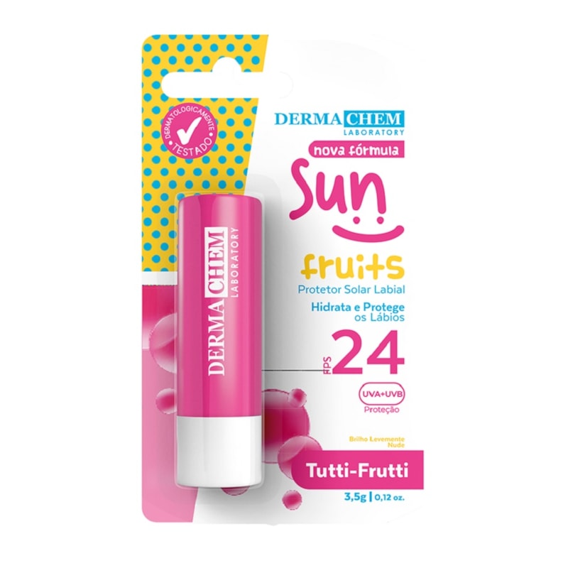 Protetor Labial Dermachem Sun Fruits 3,5 gr Tutti-Frutti