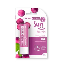 Protetor Labial Dermachem Sun Frutis FPS 15 Uva