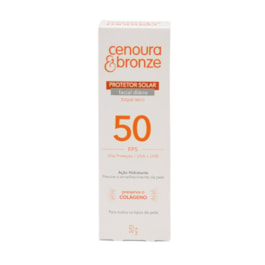 Protetor Solar Facial Cenoura & Bronze FPS 50 50 gr Toque Seco