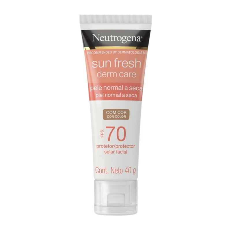 Protetor Solar Facial Neutrogena Sun Fresh Derm Care FPS 70 40 gr Com Cor