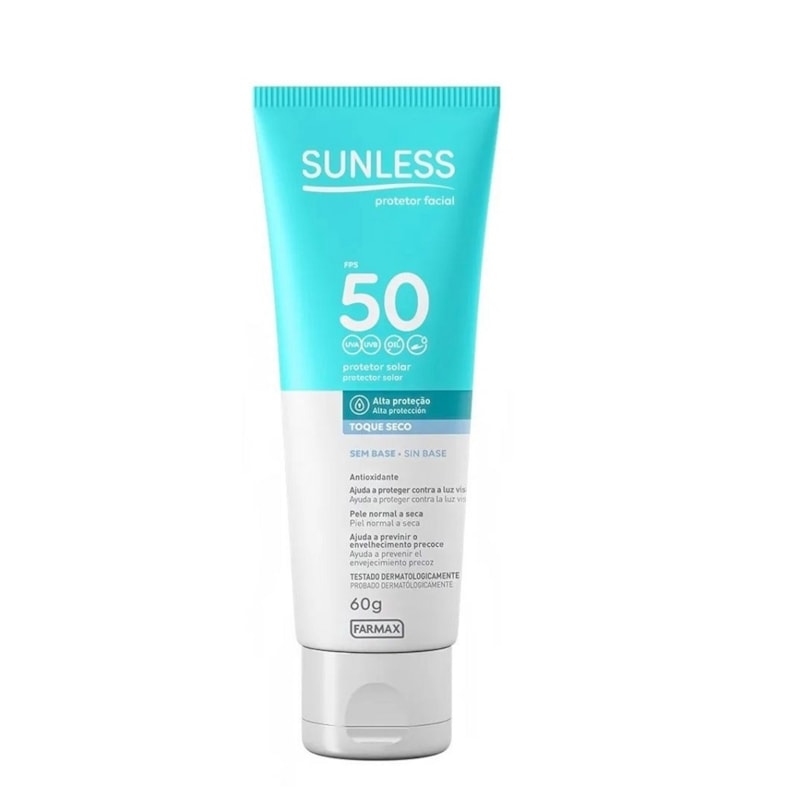 Protetor Solar Facial Sunless FPS 50 60 gr Sem Base