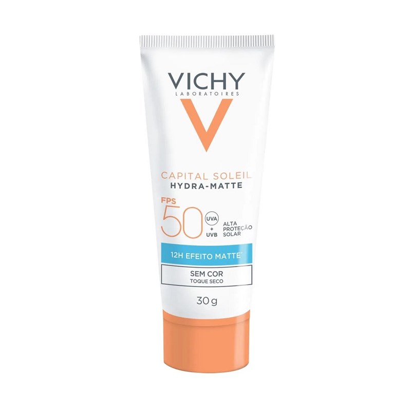 Protetor Solar Facial Vichy Capital Soleil Hydra-Matte FPS 50 30 gr Sem Cor