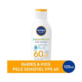 Protetor Solar Nivea Sun Babies & Kids FPS 60 125 ml Pele Sensível