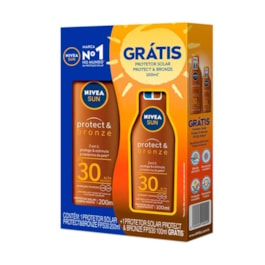 Protetor Solar Nivea Sun FPS 30 200 ml Protect & Bronze + Protetor Solar 100 ml