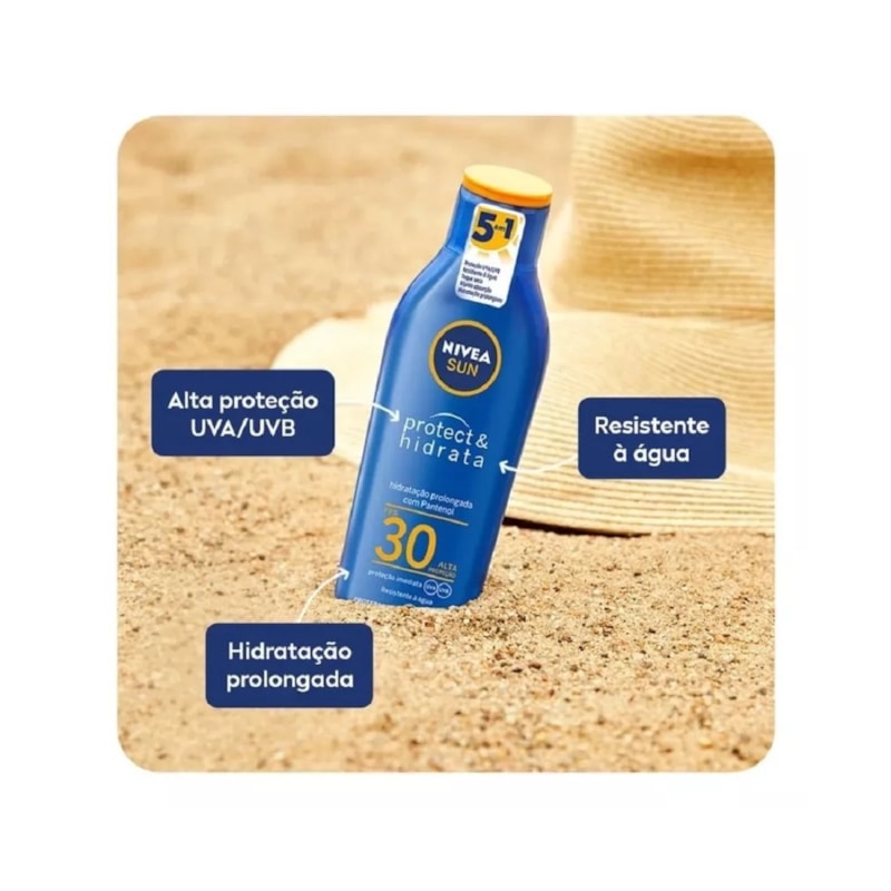 Protetor Solar Nivea Sun FPS 30 200 ml Protect & Hidrata + Protetor Solar 100 ml