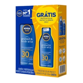 Protetor Solar Nivea Sun FPS 30 200 ml Protect & Hidrata + Protetor Solar 100 ml