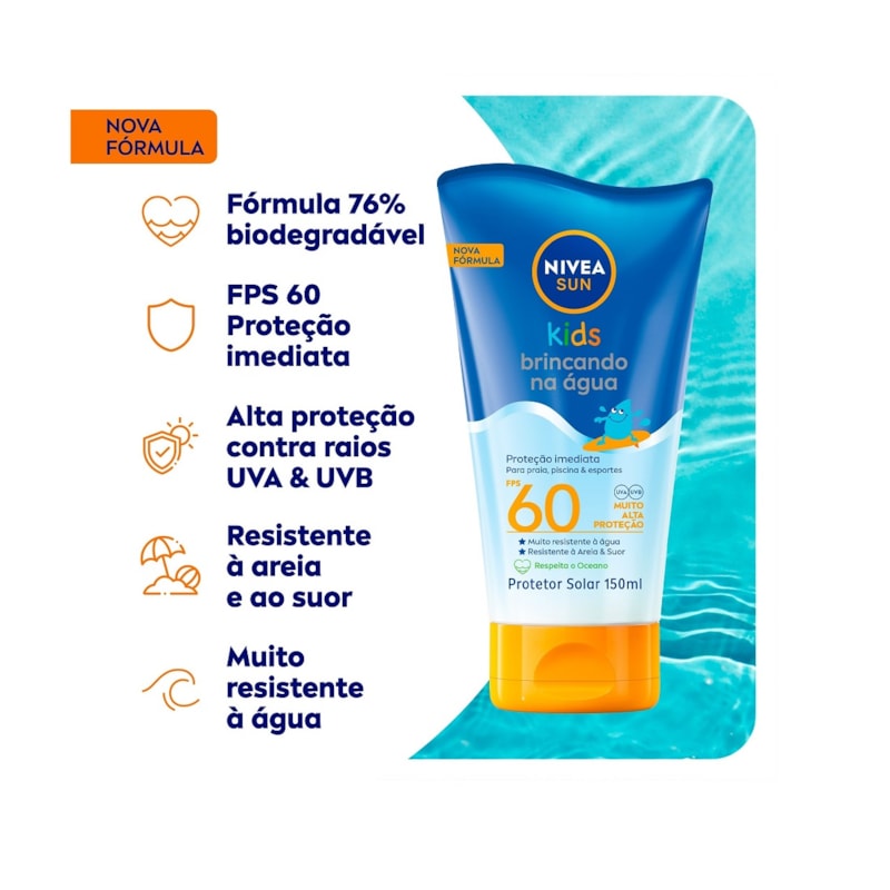 Protetor Solar Nivea Sun Kids FPS 60 150 ml