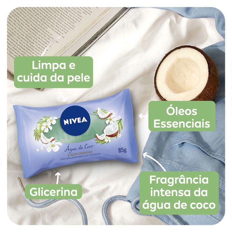 Sabonete Barra Nivea 85 gr Água de Coco