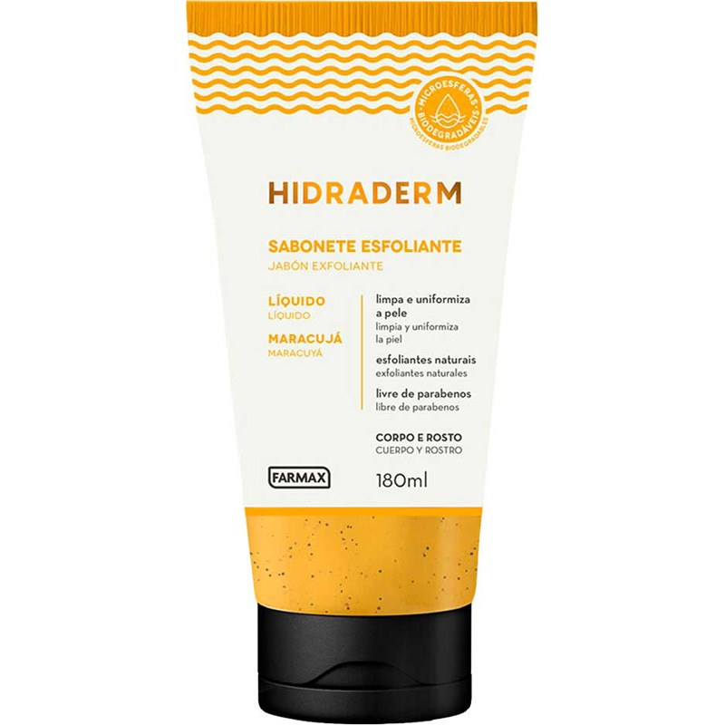 Sabonete Líquido Farmax Hidraderm Esfoliante Maracujá 180ml
