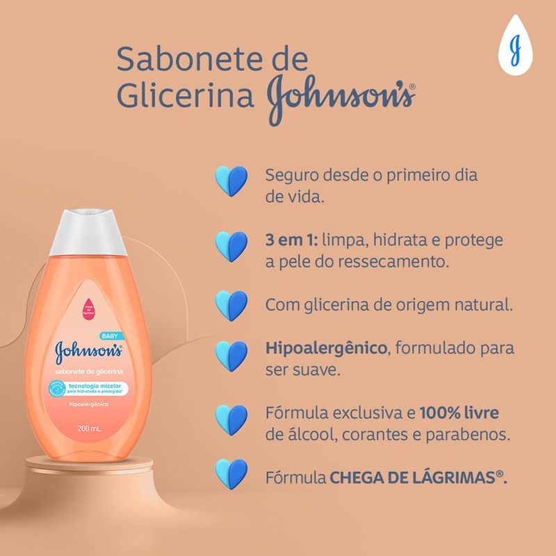 Sabonete Líquido Johnson's Baby 200 ml Glicerina