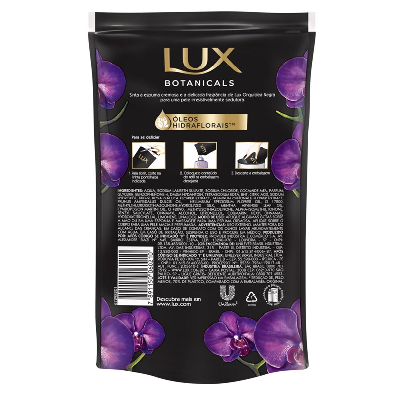Sabonete Líquido Lux Refil 200 ml Orquídea Negra