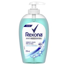 Sabonete Líquido Para as Mãos  Rexona Antibacterial 250 ml Limpeza Profunda Elimina 99% das bactérias