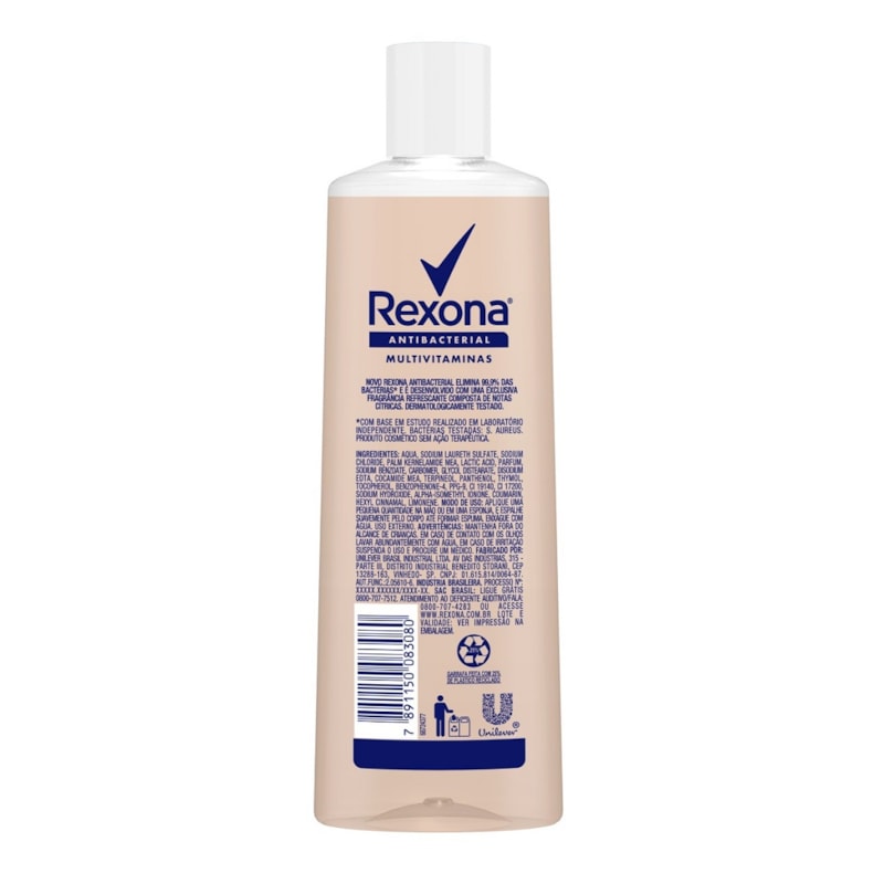 Sabonete Líquido Rexona Antibacterial 250 ml Multivitaminas