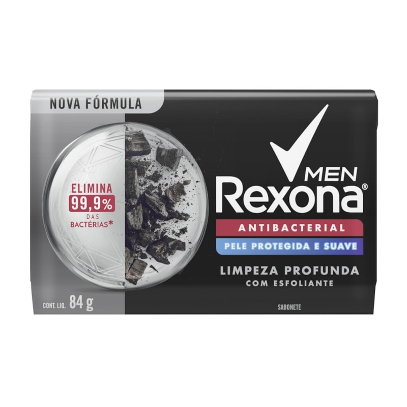 Sabonete Rexona Antibacterial 84 gr Limpeza Profunda Com Esfoliante