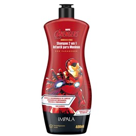 Shampoo 2 em 1 Impala Os Vingadores 400 ml Homem de ferro 