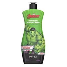 Shampoo 2 em 1 Impala Os Vingadores 400 ml Hulk