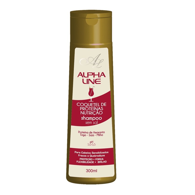 Shampoo Alpha Line 300 ml Coquetel de Proteína