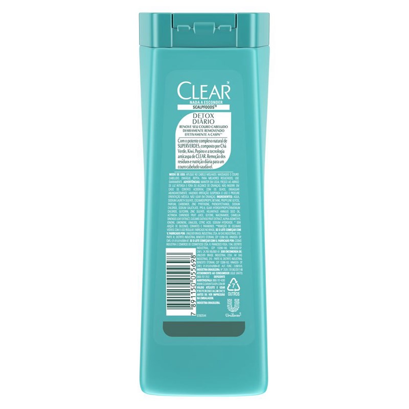 Shampoo Anticaspa Clear 200 ml Detox Diário 