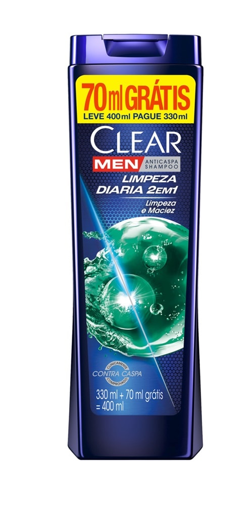 Shampoo Anticaspa Clear Men Leve 400 ml Pague 330 ml Ice Cool Menthol