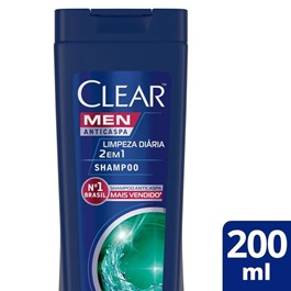 Shampoo Anticaspa Clear Men 200 ml Limpeza Diária 2 em 1