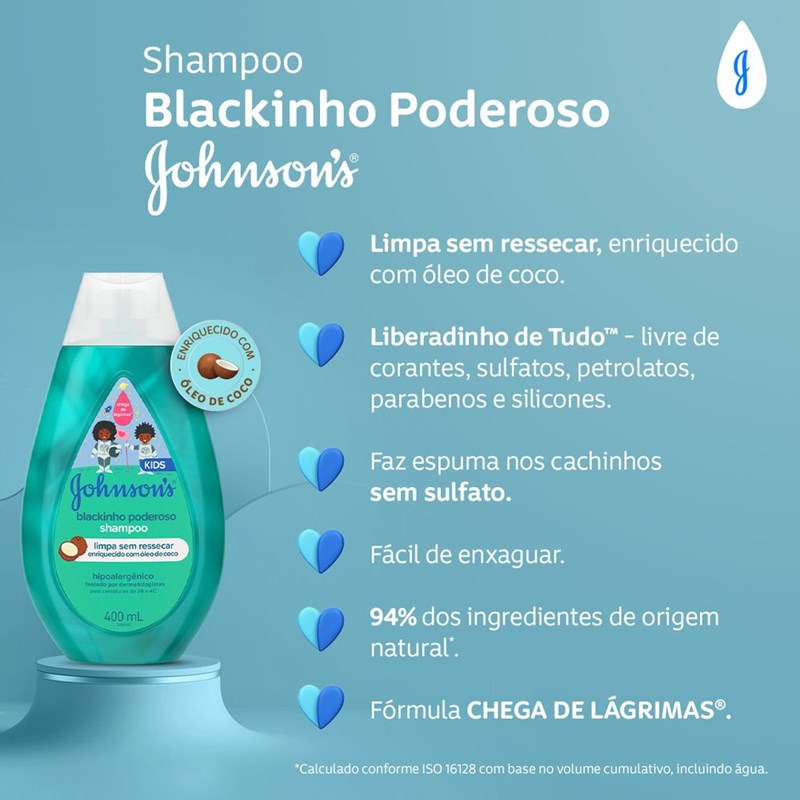 Shampoo Johnson's Kids 400 ml Blackinho Poderoso